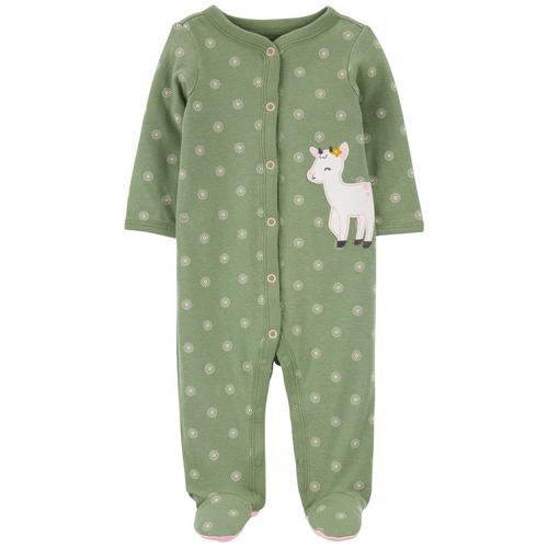Carters Baby Girls Goat Patch Footed Pajamas