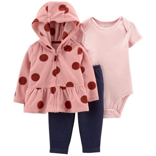 Carters Baby Girls 3-pc. Dotted Pant Set