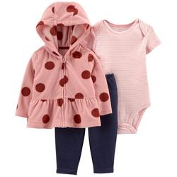 Baby Girls 3-pc. Dotted Pant Set