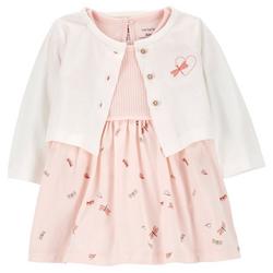 Baby Girls 2-pc. Cardigan & flutter Sleeves Dress Set