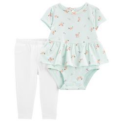Carters Baby Girls 2pc. Short Sleeve Peplum Dress Set