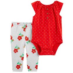 Carters Baby Girls 2-pc. Polka Dot  Bodysuit Pant Set