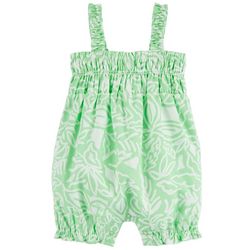 Carters Baby Girls Floral Twill Romper