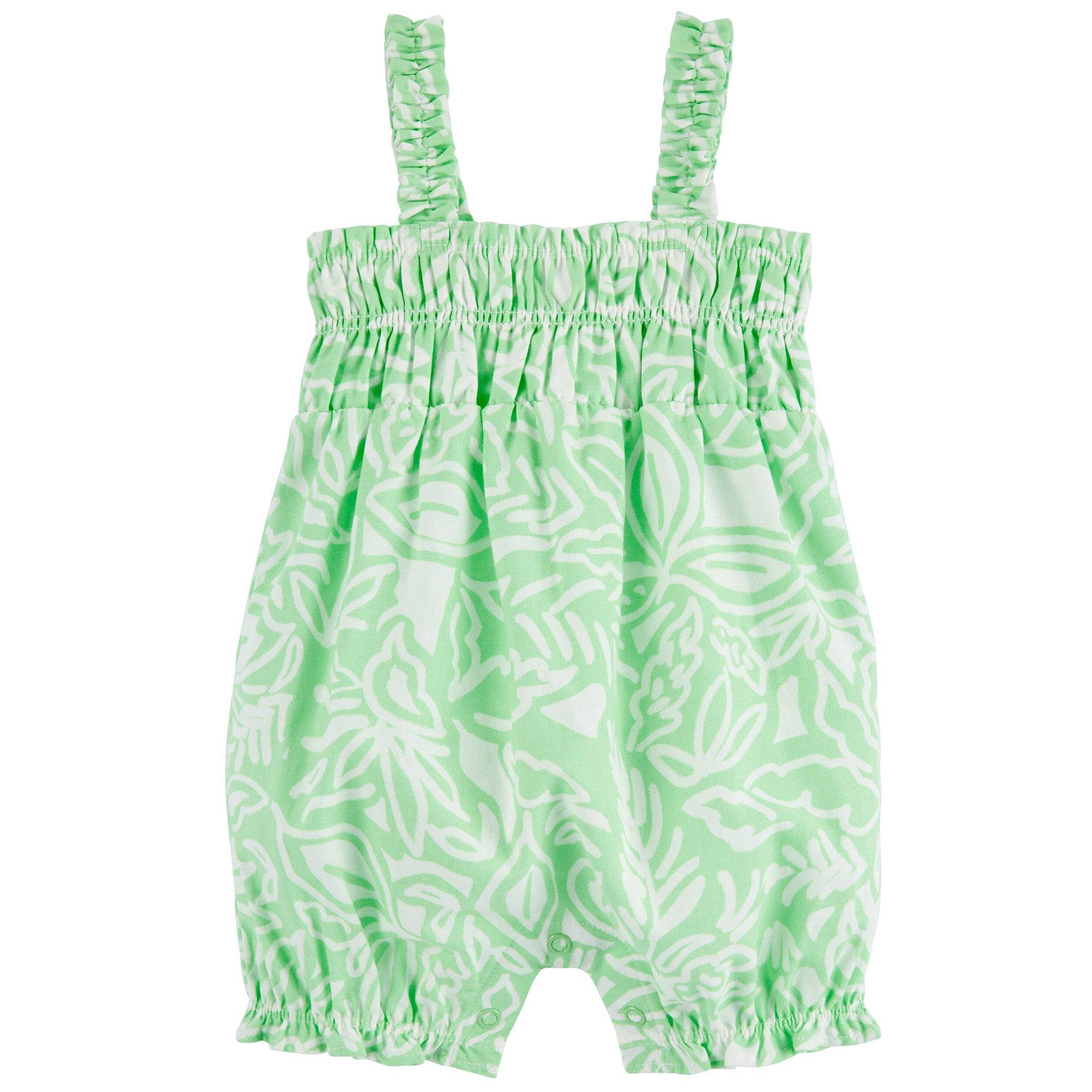 Baby Girls Floral Twill Romper