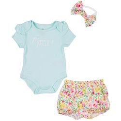Baby Essentials Baby Girls 3-pc. Creeper and Shorts Set