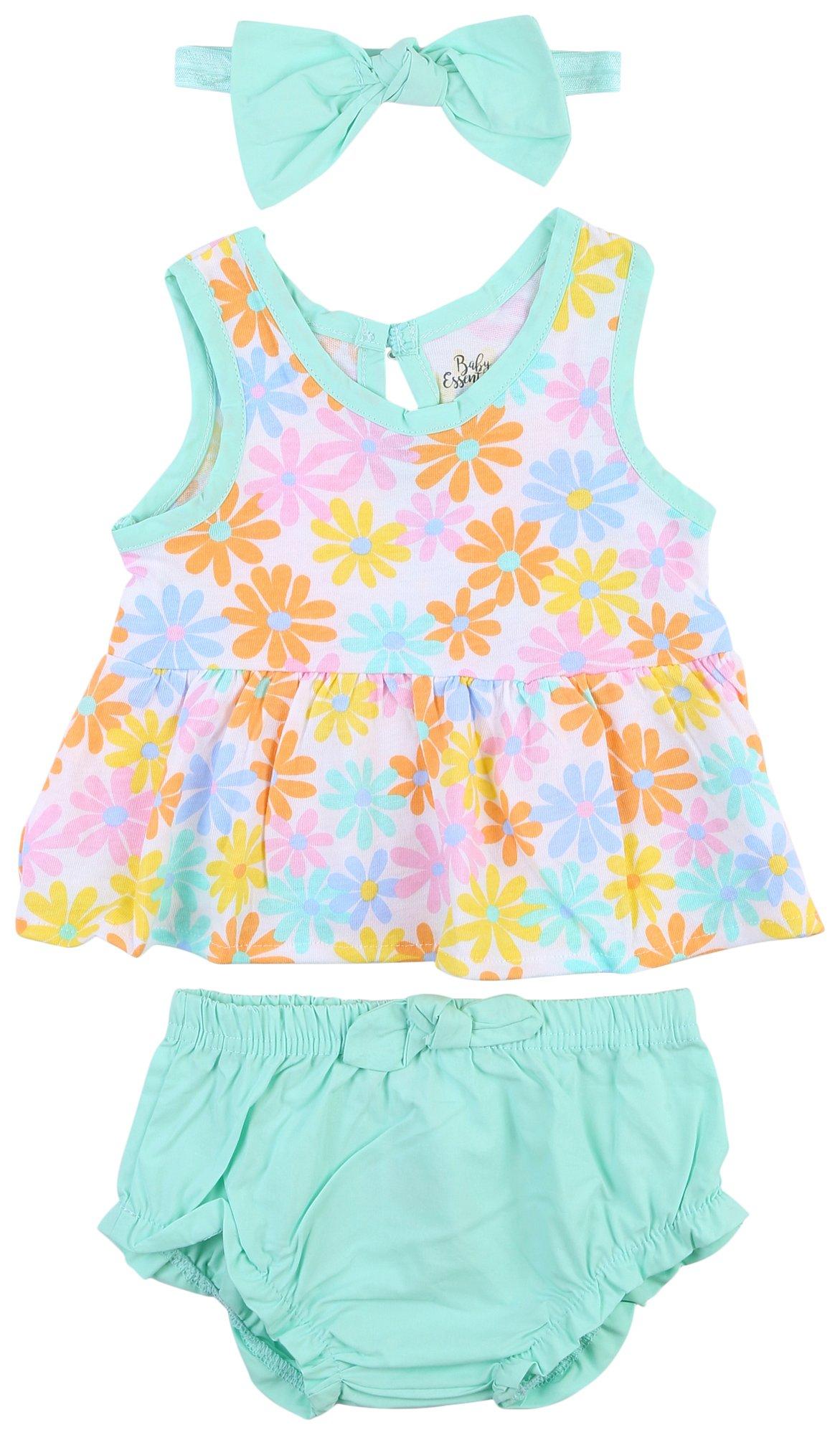 Baby Essentials Baby Girls 3-pc. Dress and Shorts Set