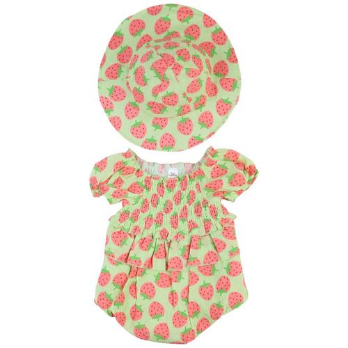 Baby Essentials Baby Girls 2-pc. Strawberry Creeper Set