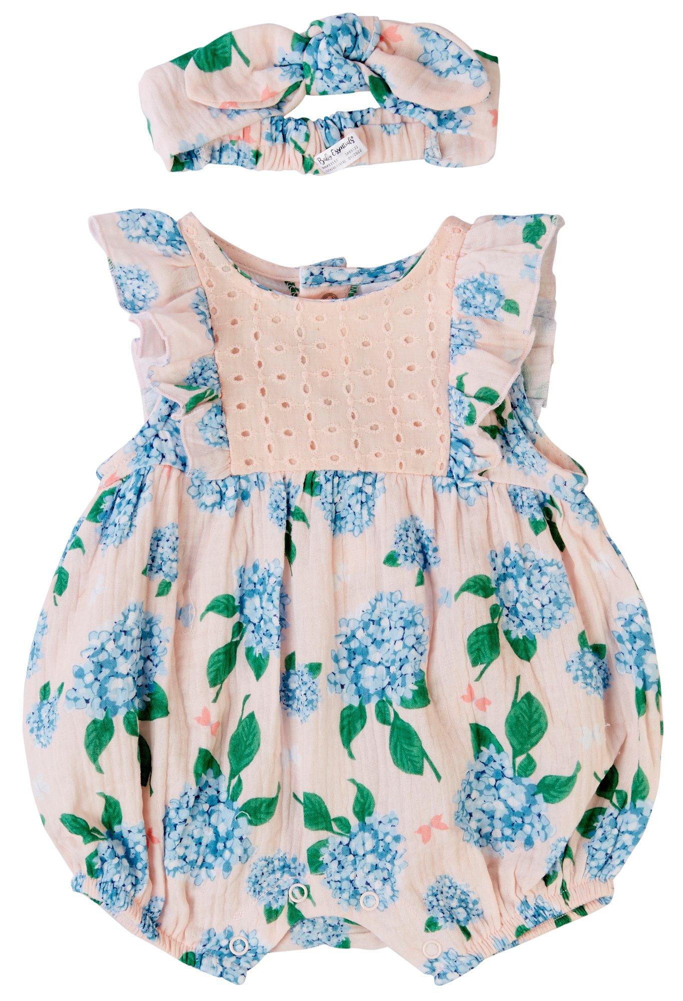 Baby Girls 2-pc. Floral Eyelet Romper Set