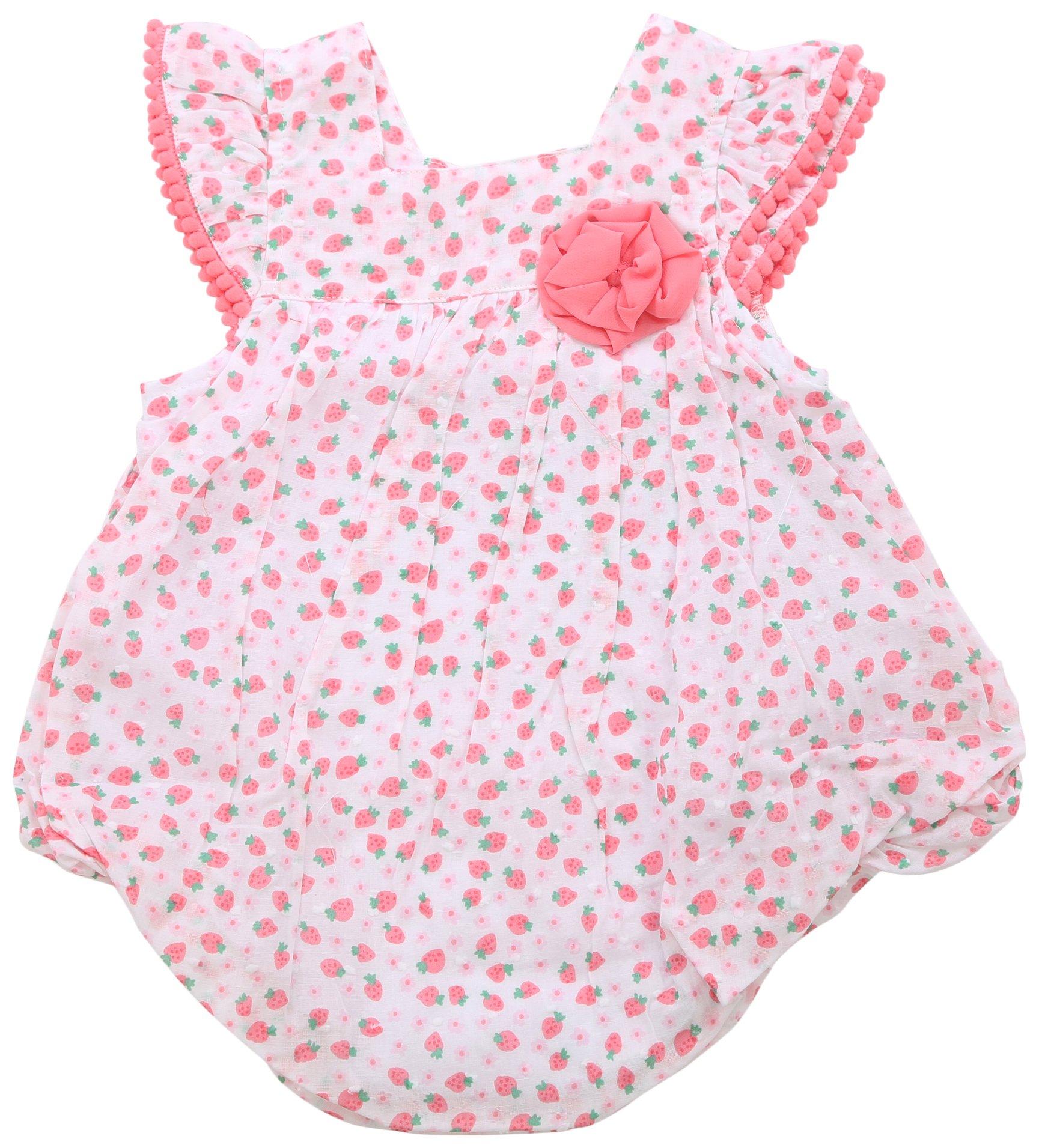 Baby Essentials Baby Girls Strawberry Pattern Creeper
