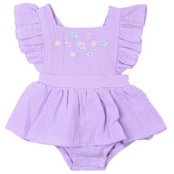 Baby Essentials Baby Girls Gauze Flutter Bodysuit Set