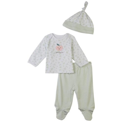 Little Me Baby Girls 3 Pc. Apple Floral