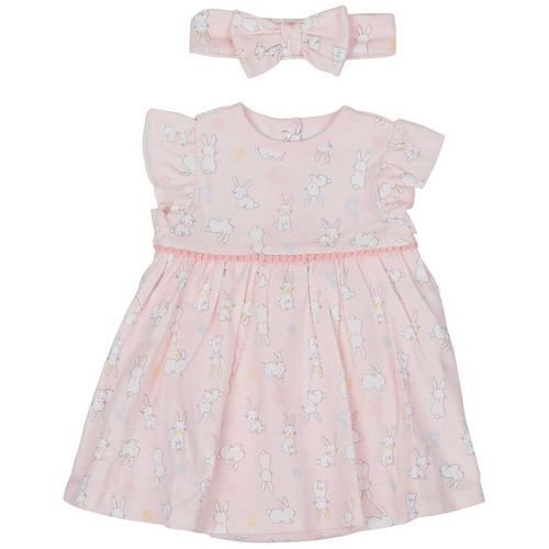 Little Me Baby Girls 2pc. Bunny Dress Bow