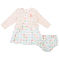 Baby Girls 3-pc. Bunny Bloomer Dress Set