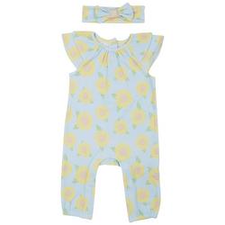 Baby Girls 2-pc. Sunflower Jumpsuit Set