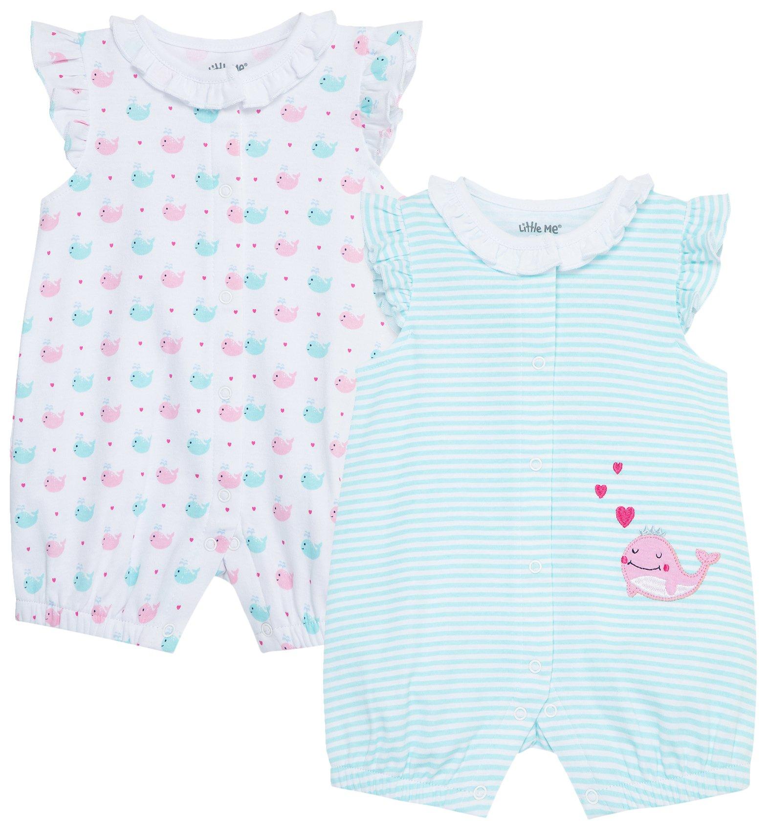 Little Me Baby Girls 2 Pc. Whale Print