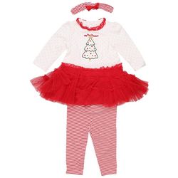 Baby Girls 3-pc. Sparkle Tree Dress Set