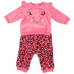 Little Me Baby Girls 2-Pc. Leopard Kitty Pant Set