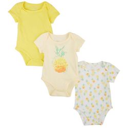 Leo & Luna Baby Girls 3-pk. Pineapple Bodysuit Set
