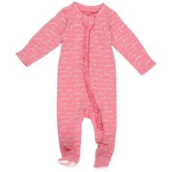 Baby Girls Loved Script Ruffle Footed Pajama