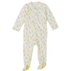 Leo & Luna Baby Girls Pineapple Print Ruffle Footed Pajama