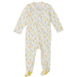 Baby Girls Pineapple Print Ruffle Footed Pajama