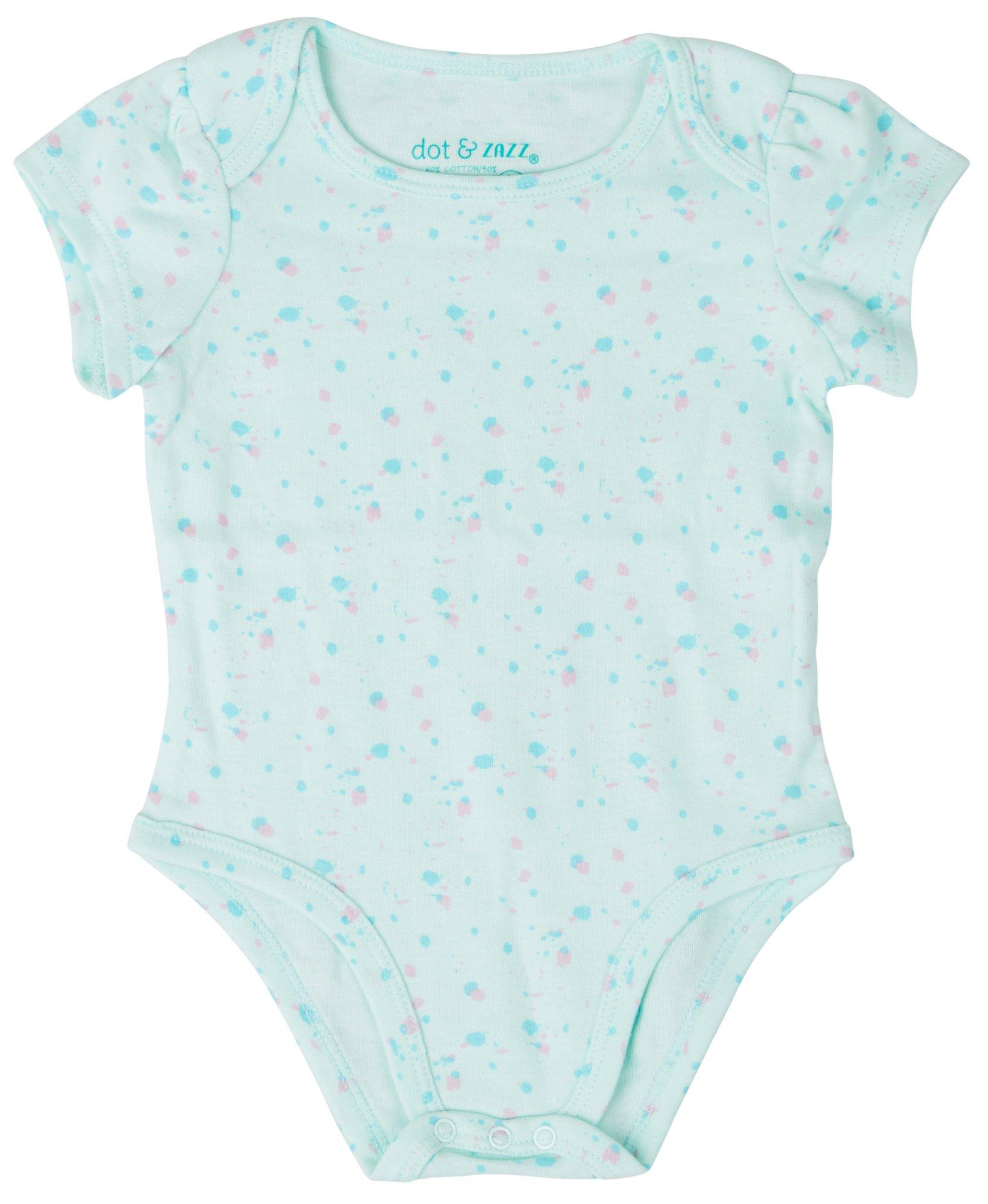 Baby Girls Puff Sleeve Short Sleeve Onesie