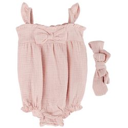 Emily & Oliver Baby Girls 2-pc. Ruffle Button Romper Set