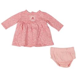 Baby Girls 2pc Heathered Dress & Bloomer Set
