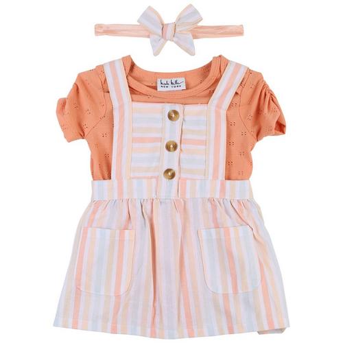 Nicole Miller Baby Girls 2 Pc. Woven Striped