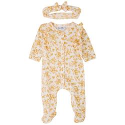Baby Girls 2-pc. Flower Ruffle Pajama