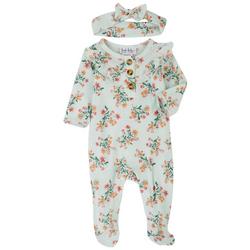 Baby Girls 2-pc. Floral Ruffle Pajama