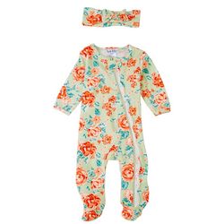 Nicole Miller New York Baby Girls 2-pc. Floral Print Pajama