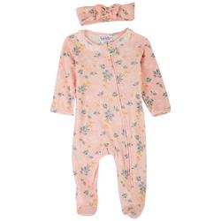 Baby Girls 2-pc Floral Crochet Pajama