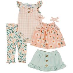 Baby Girls 4-pc. Floral Skirt Set