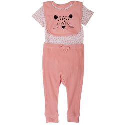 Mon Cheri Baby Baby Girls 3-pc. Cheetah Print Bodysuit Set