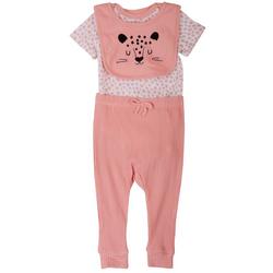 Baby Girls 3-pc. Cheetah Print Bodysuit Set