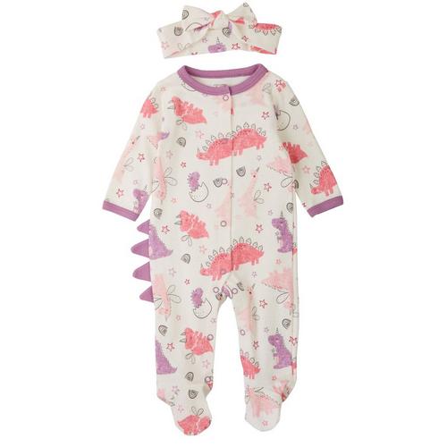 Mon Cheri Baby Baby Girls 2-pc. Dino Pajama