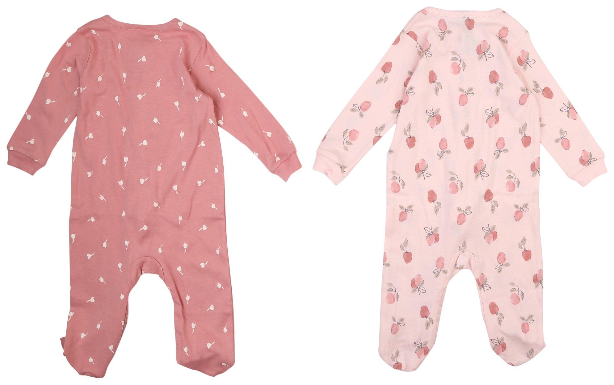 Baby Girls 2-pk. Floral Footed Onsie Set