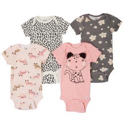 Baby Girls 4-pk. Leopard Bodysuit Set