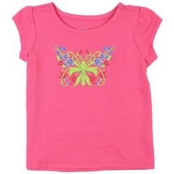 Baby Girls Butterflies Floral Cap Sleeve Top