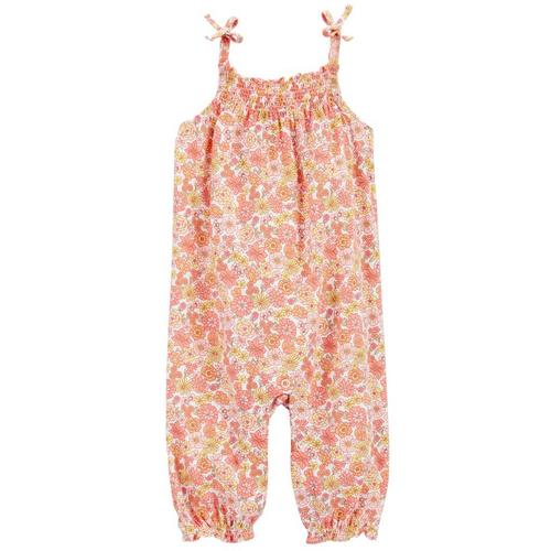 Carters Baby Girls Floral Print Snap-up Jumpsuit