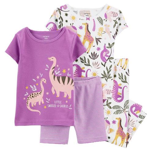 Carters Baby Girls 4-pc. Dino Short Sleeve Tops/Bottoms
