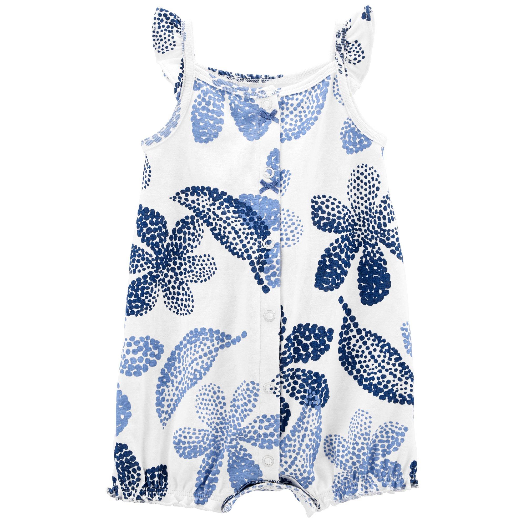 Carters Baby Girls Floral Leaves Sleeveless Romper