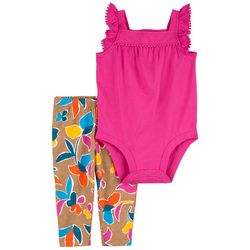 Carters Baby Girls 2-pk. Flutter Bodysuit Printed Pant Set
