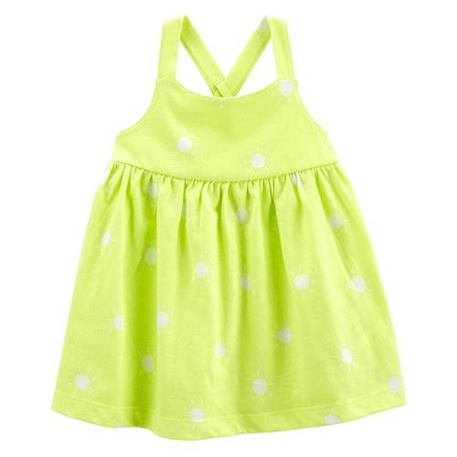 Baby Girls 2-pc. Lime Dot Dress Diaper Cover