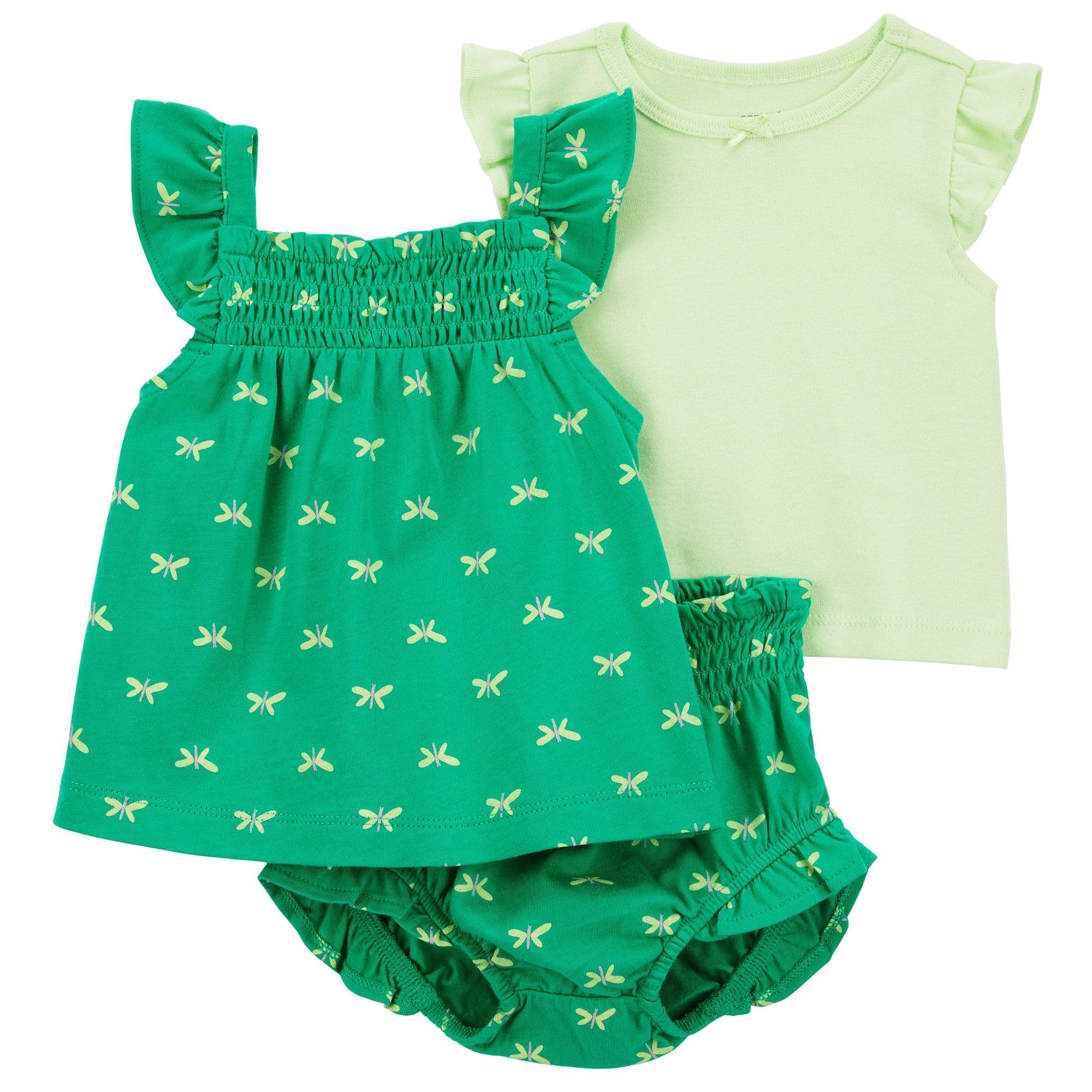 Baby Girls Printed & Solid Tops & Bloomer