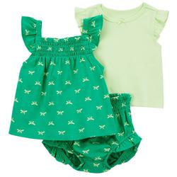 Baby Girls Printed & Solid Tops & Bloomer Set