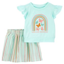 Carters Baby Girls 2-pc. Butterfly Top and Skort Set