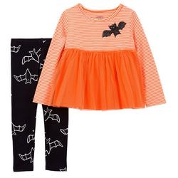 Baby Girls 2-pk. Bat Halloween Long Sleeve Tops Pants Set