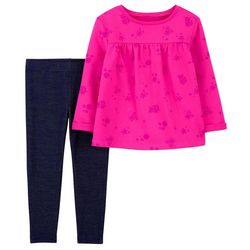 Baby Girls 2pc. Pink Floral Long Sleeve Top Legging Set